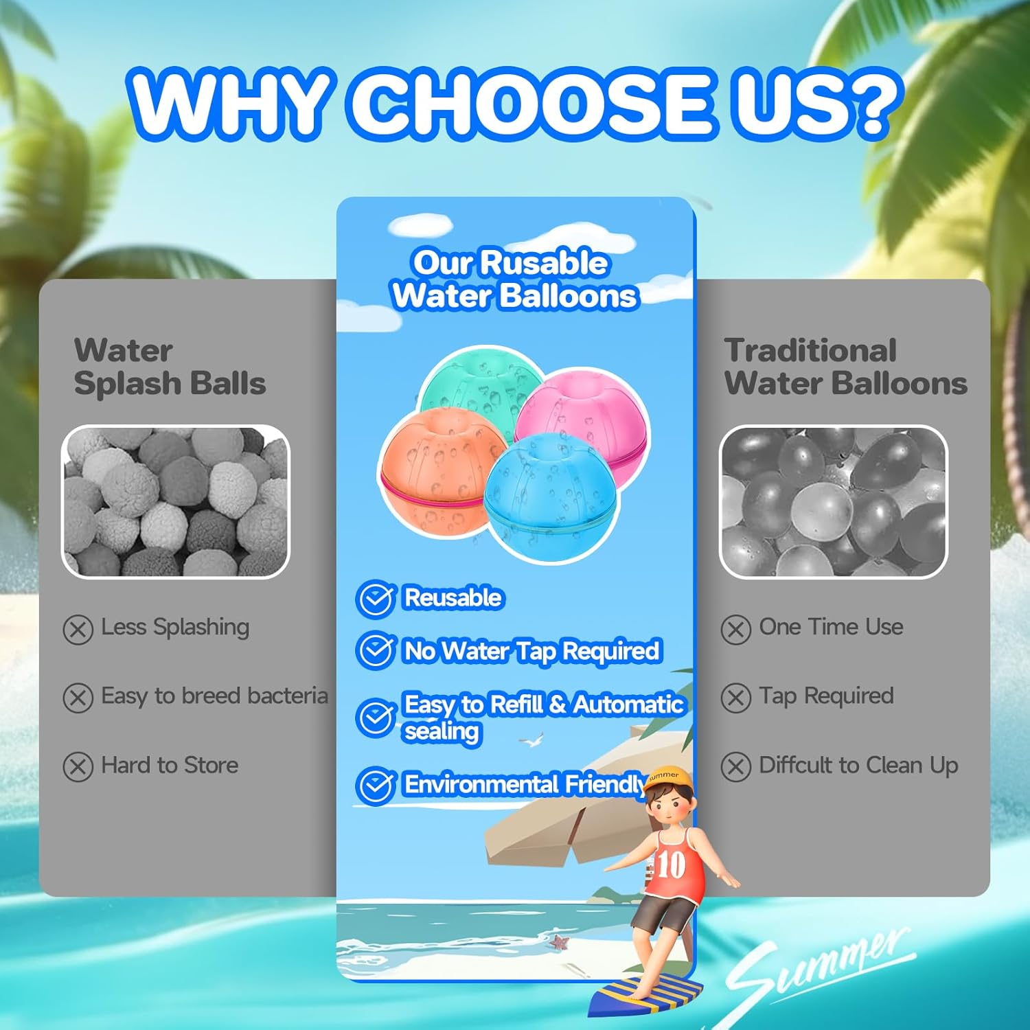 12 Pcs Magnetic Water Balloons, Quick Fill Self-Sealing