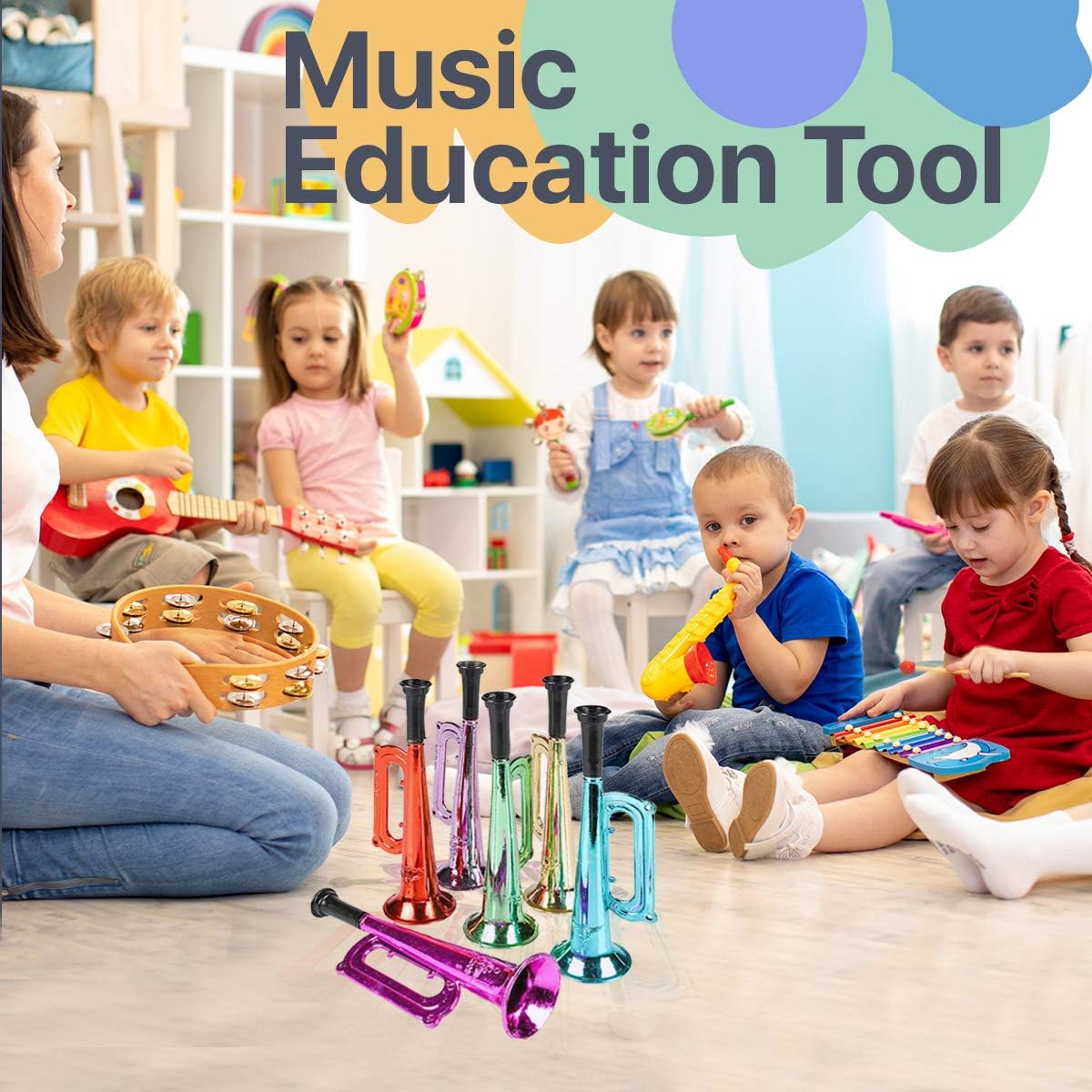 Pack Metal Trumpet Toys Set