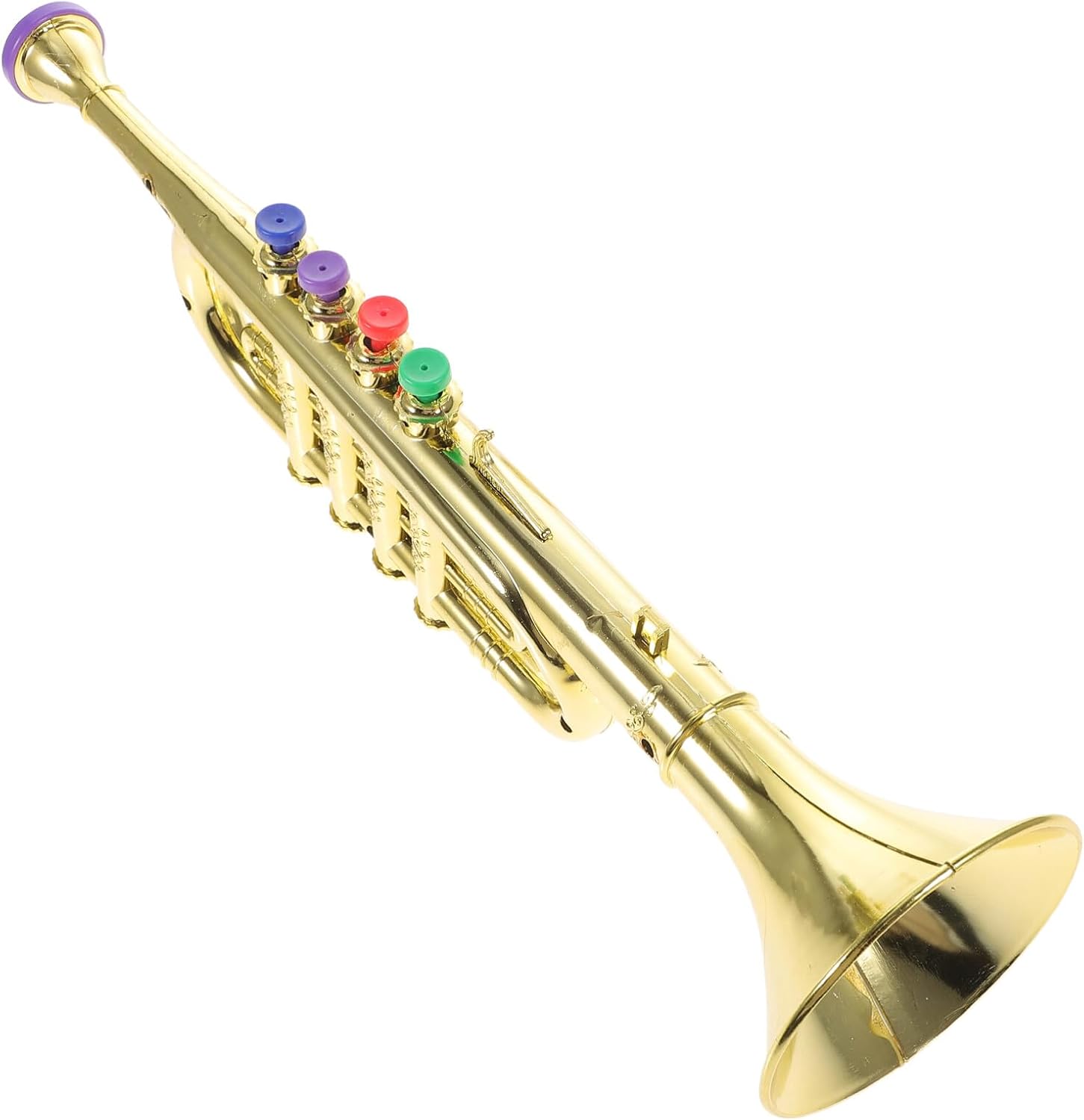 Plastic Trumpet Musical Toy, 4 Color Coded Keys
