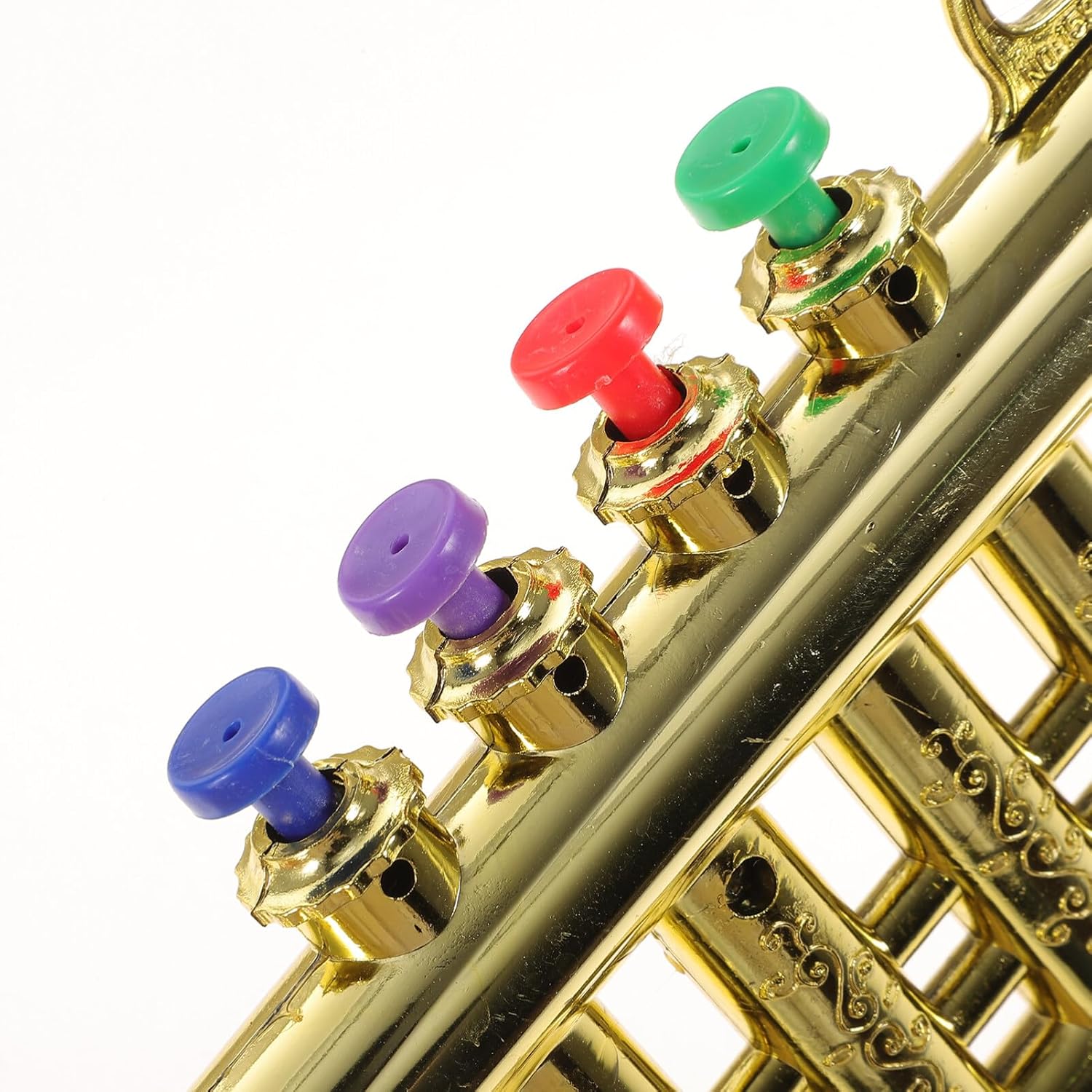 Plastic Trumpet Musical Toy, 4 Color Coded Keys