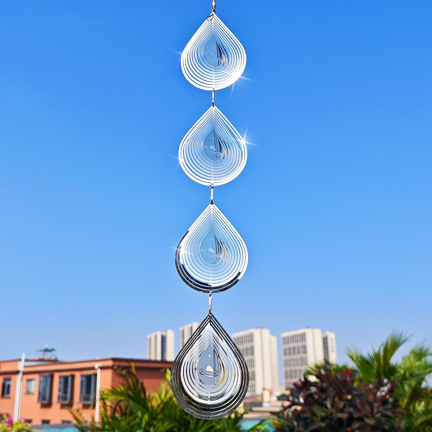 Water Droplets Bird Scare Plate Set