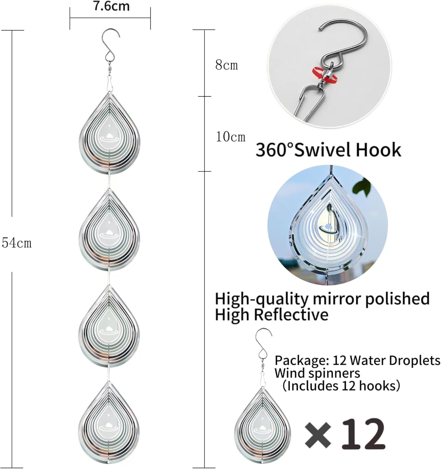 Water Droplets Bird Scare Plate Set