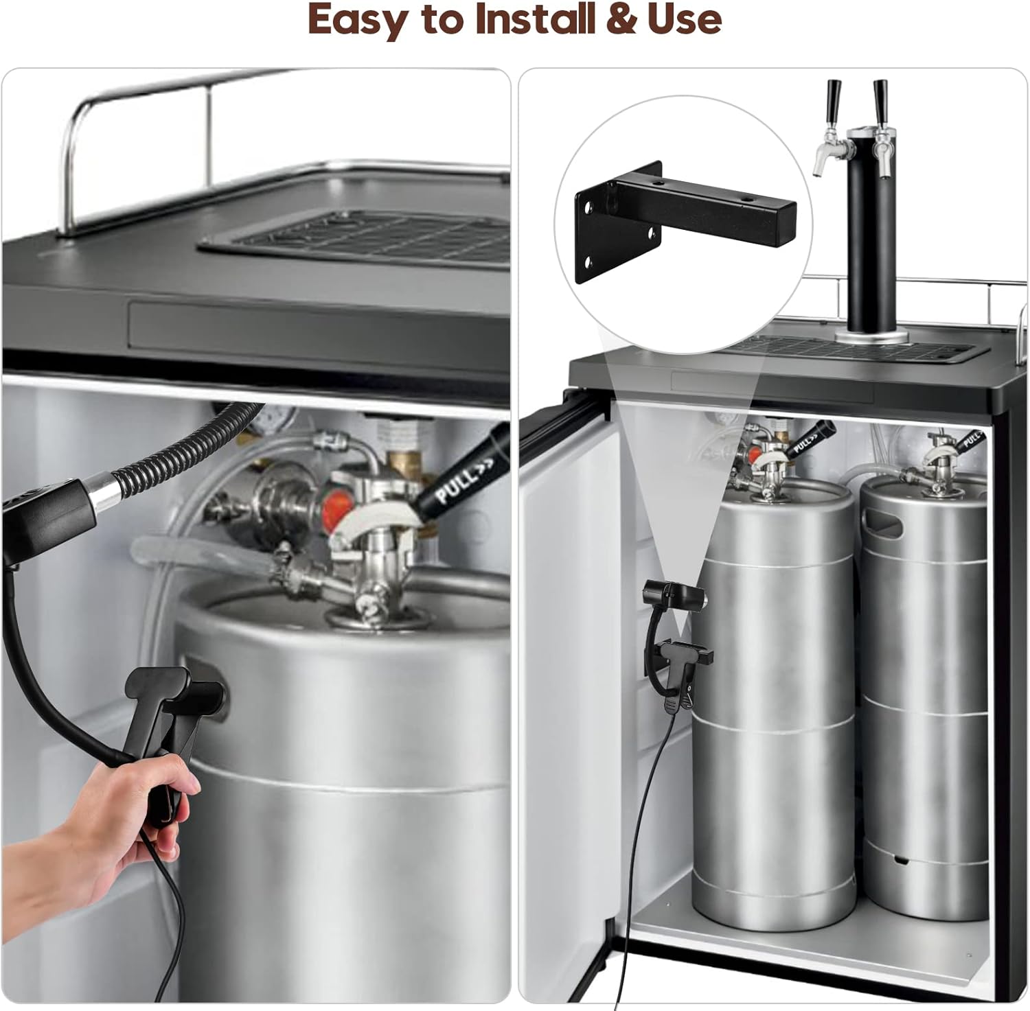 briidea Beer Tower Cooler, Kegerator Tower Cooler with 1/2'' hose and blower, 5V, Noise-free