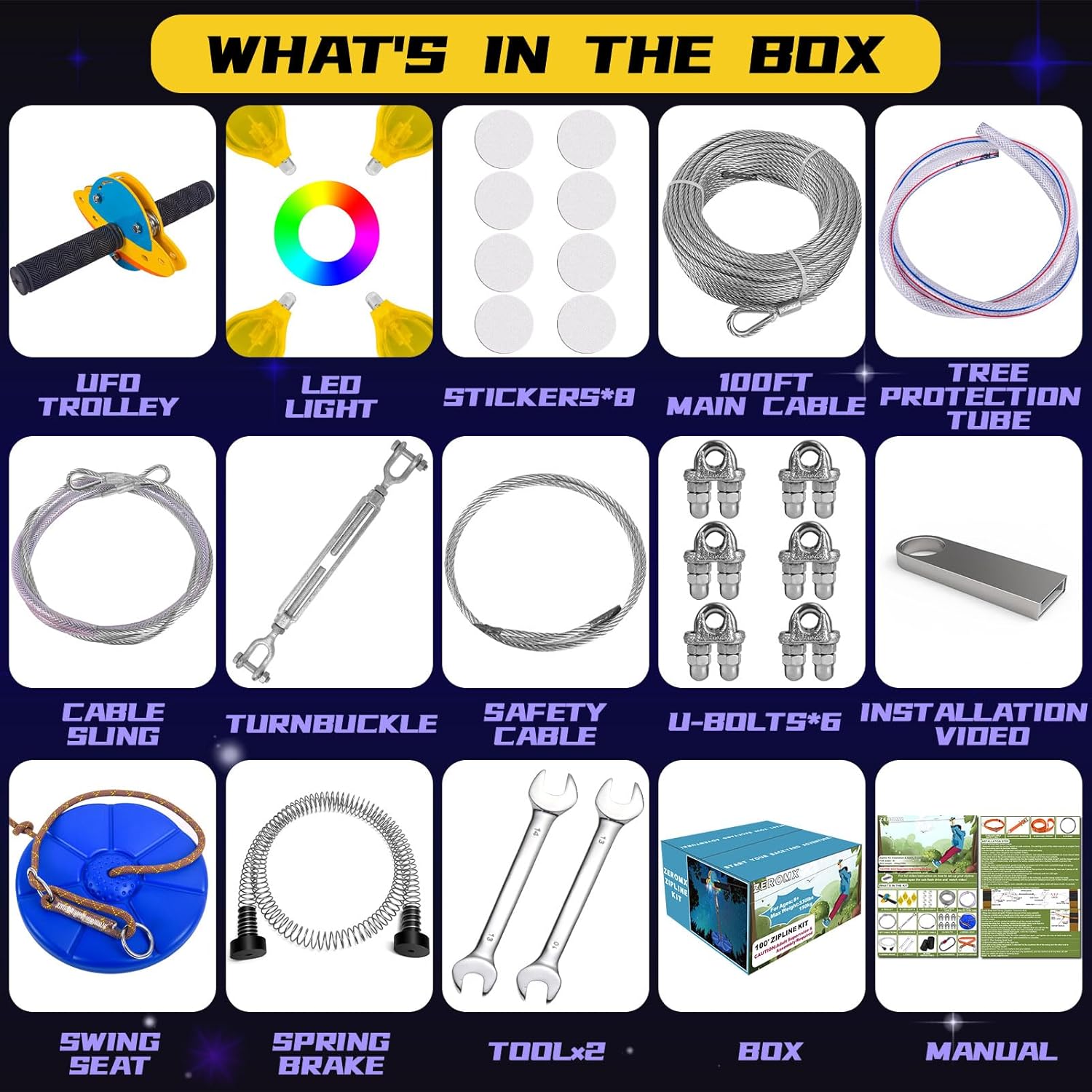 100ft Zip Line Kit