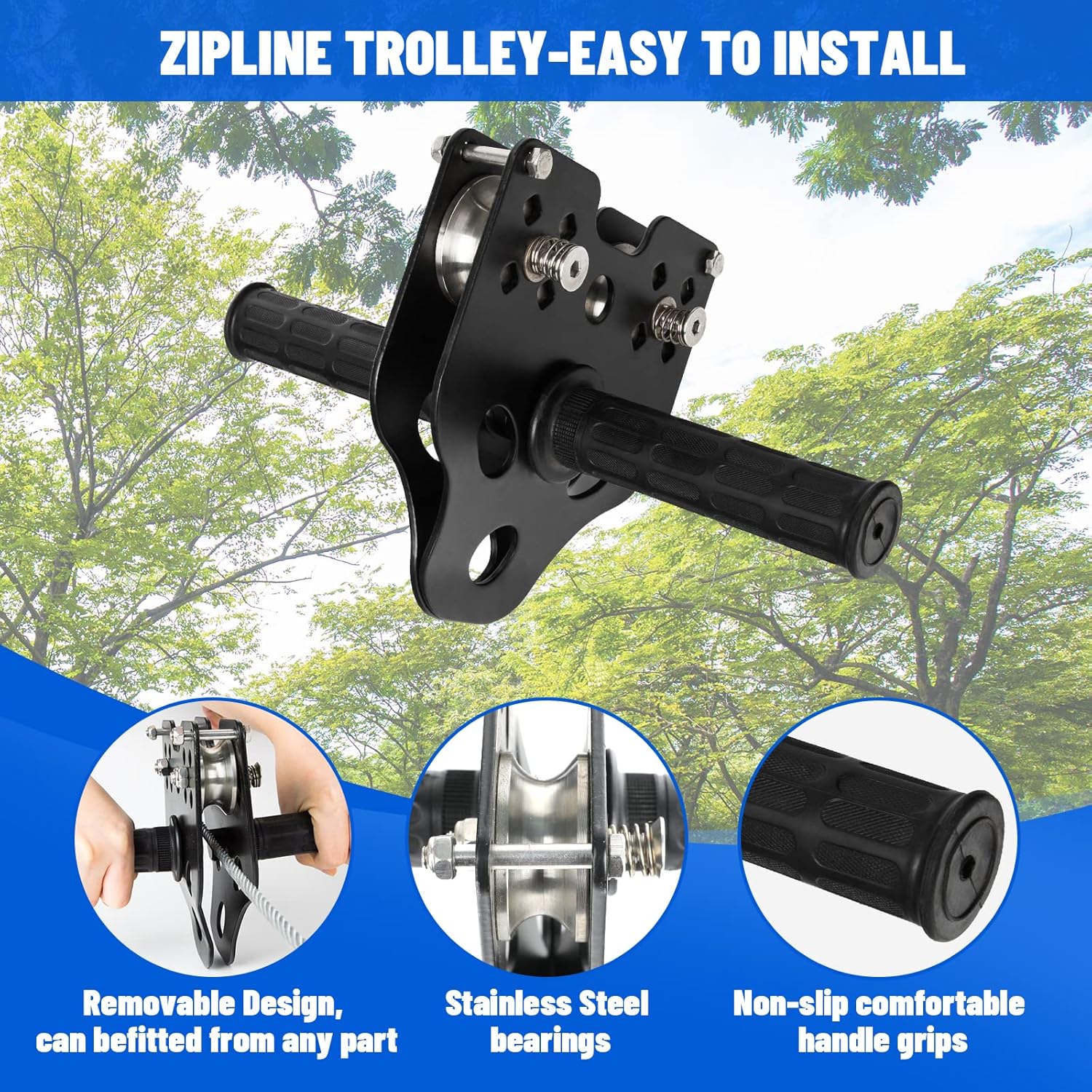 Zipper line for children and adults outdoors