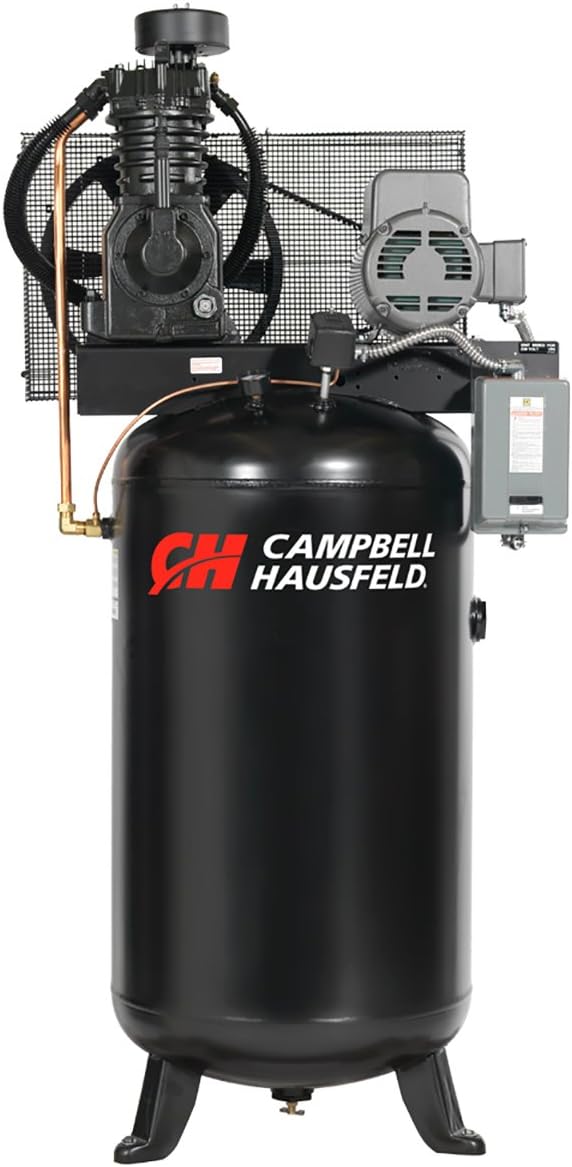 80 gal 2 Stage Cast Iron Lubricated Commercial Air Compressor 208 230/460 V