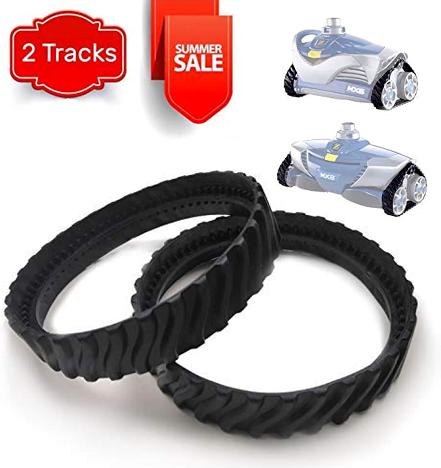 1 Pair R0526100 Precision Track Replacement | Compatible with MX8/MX6 Above Ground Pool Cleaners / Made of high quality, heavy-duty rubber - Increases part life by 50%