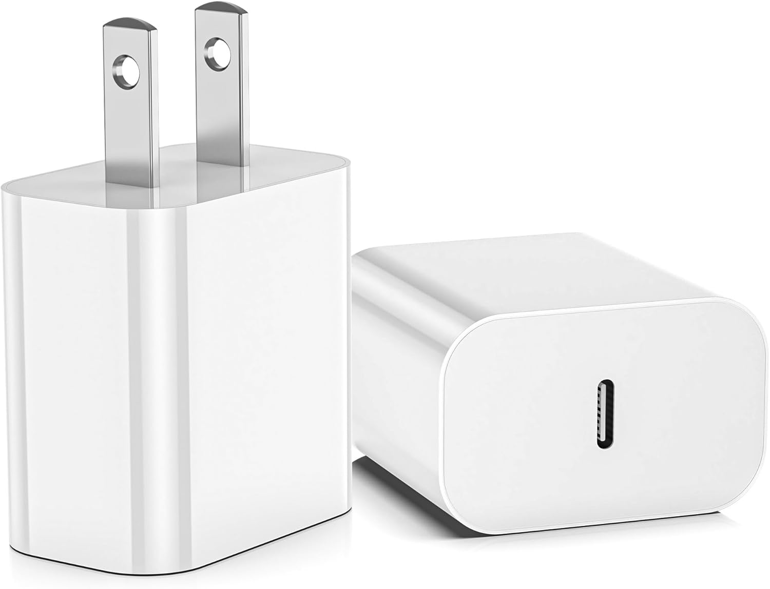 USB C Charger Block, 2-Pack for iPhone 16 Fast Charging Plug for Apple 20W Type C Power Adapter Plug Case for iPhone 16 15 14 13 12 11 Pro Max XS X XR SE Plus, for iPad USBC Wall Charge Cube Brr ick