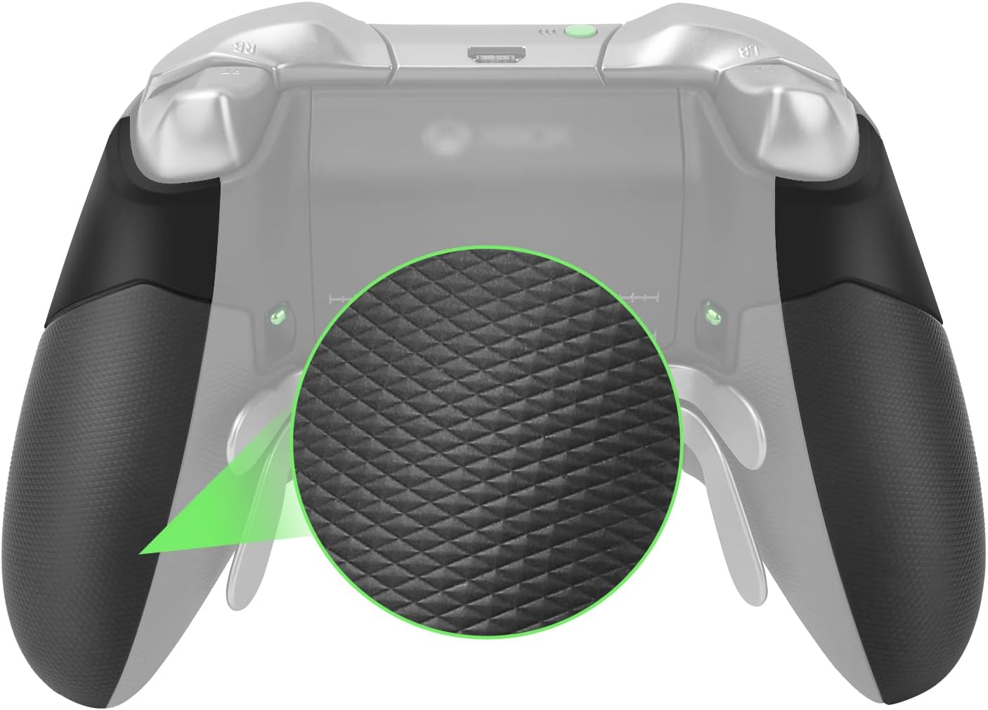 Rubberized Grips for Xbox Elite Controller, Replacement Left Right Rubber Back Panels Shell Parts (Black)