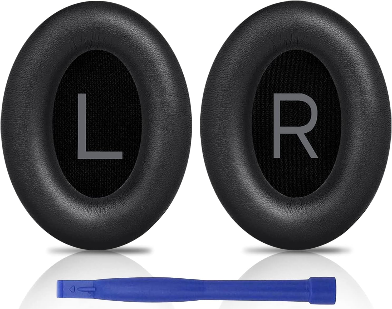 Earplugs replacement for Bose QuietComfort 45 (QC45)/QuietComfort SE (QC SE)/New QuietComfort Wireless On-Ear Headphones, ear pads with soft protein leather - Black
