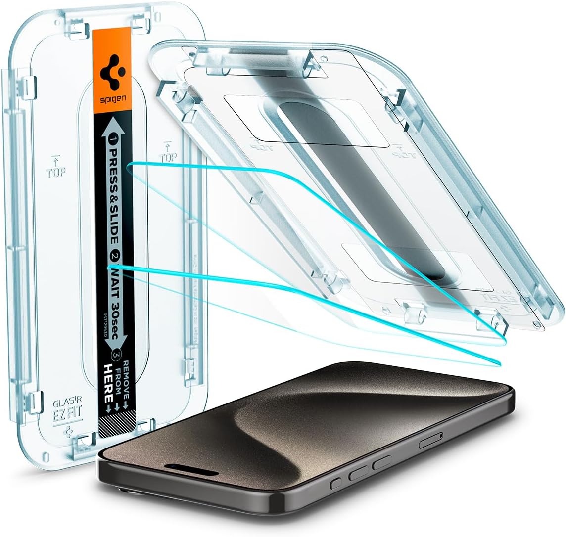 Tempered Glass Screen Protector [GlasTR EZ FIT] Designed for iPhone 15 Pro Max [Case Friendly] - 2 Pack