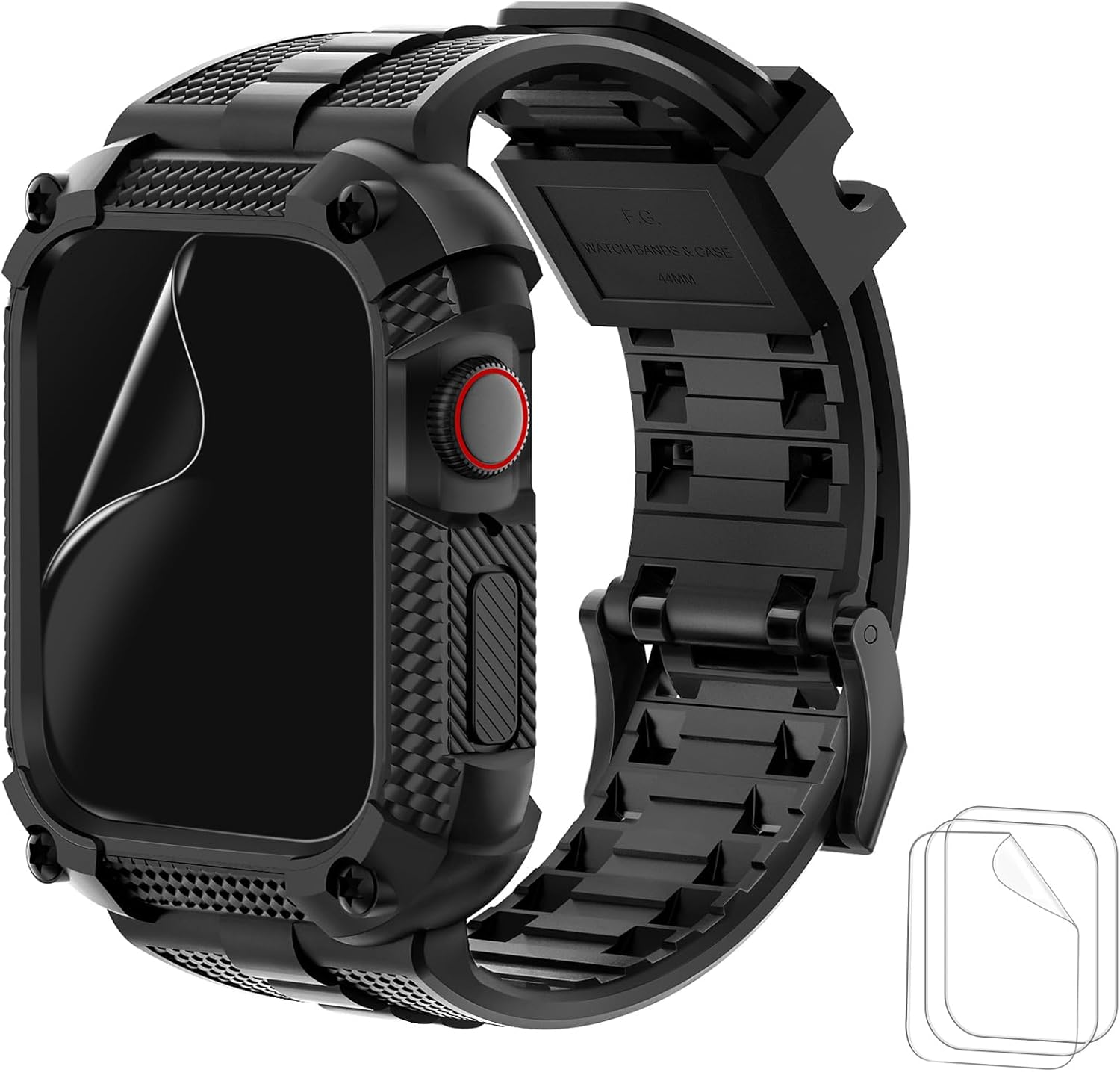 Wristitani Compatible Apple Watch BandsShock Resistant Rugged Case 40mm 41mm 44mm 45mmFor iWatch Series 9/8/7/6/SE/5/4,Durable TPU Sport Band with Full Coverage Screen Protector