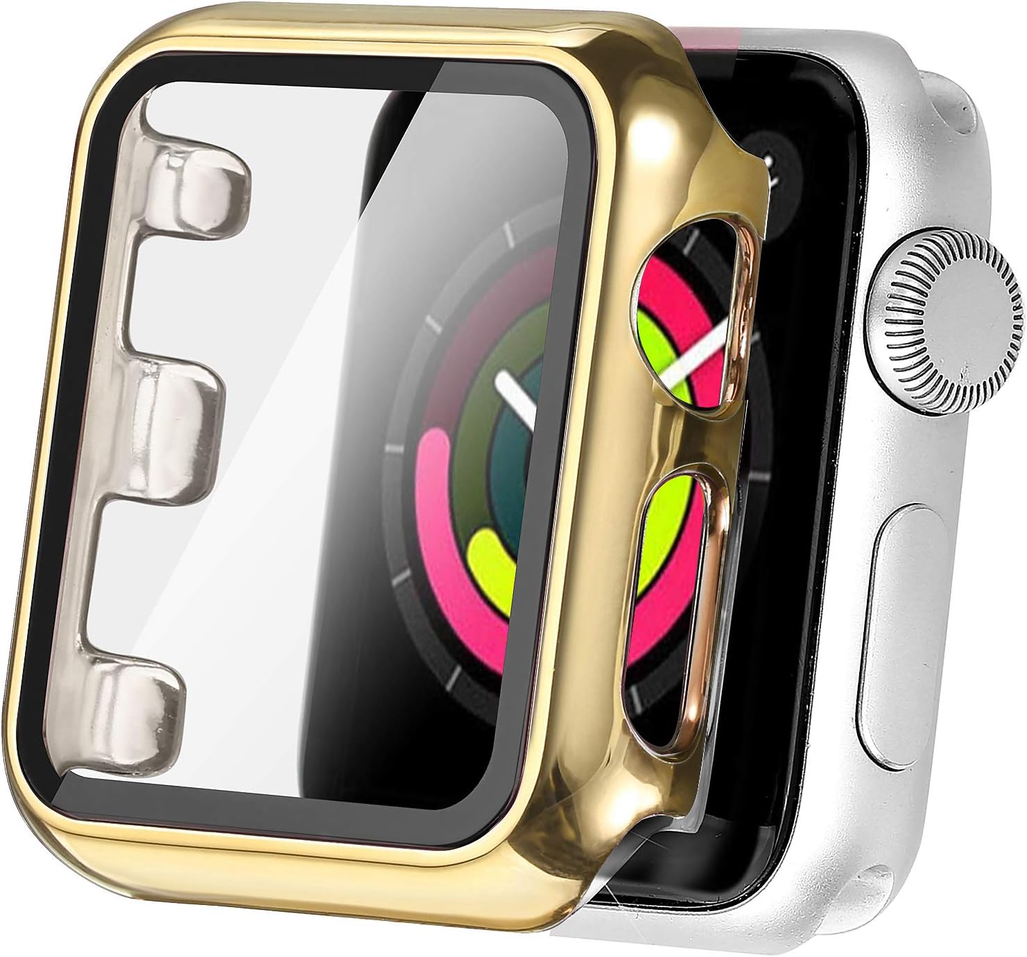 Secbolt 40mm Case Compatible with Apple Watch BandsBuilt-in Tempered Glass Screen Protector - For iWatch SE Series 6/5/4, Gold (40mm)