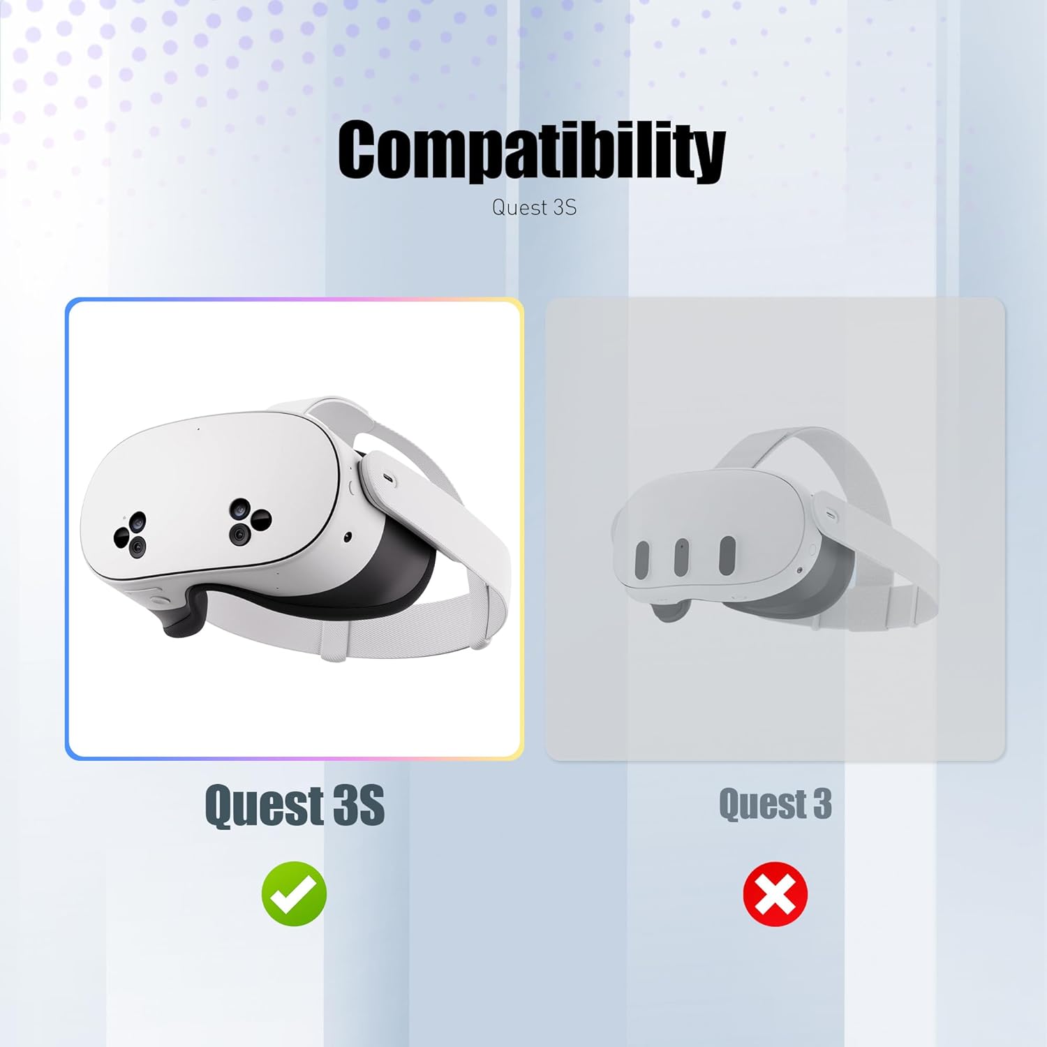 Upgraded 12000mah Battery Head Strap Compatible for Quest 3S, 9V 2A PD Fast Charging Extended Gaming Time with RGB Light Exclusively Designed Accessories for Quest 3s- White