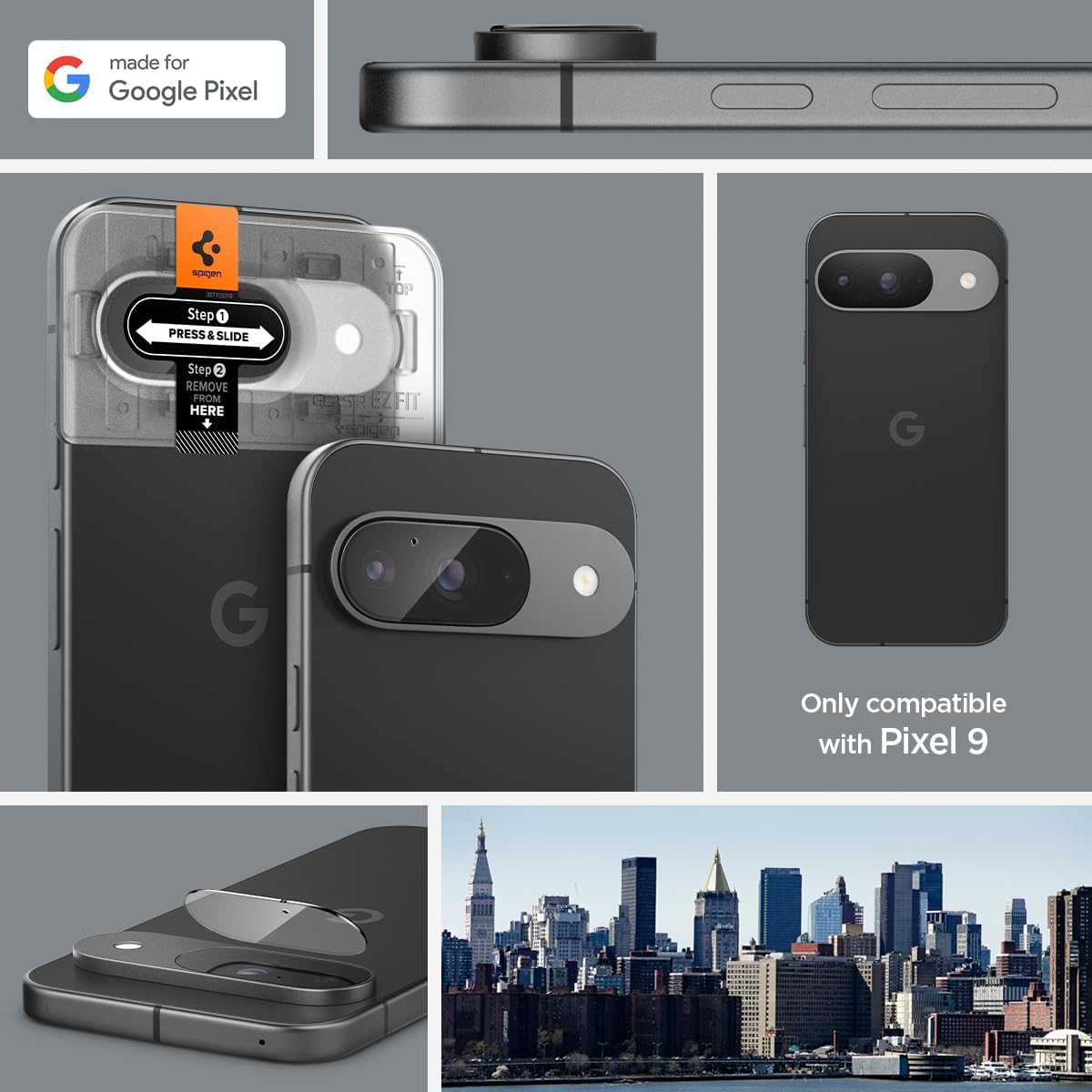 Camera Lens Screen Protector [GlasTR EZ Fit Optik] Designed for Google Pixel 9 [Case Friendly] - 2 Pack