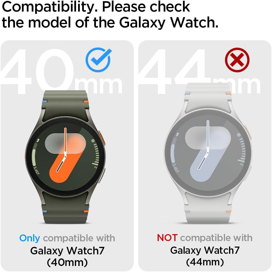 Rugged Armor Pro Exclusive Samsung Galaxy Watch 7 40mm Case with Strap, Rugged Galaxy Strap with Case (2024) - Matte Black