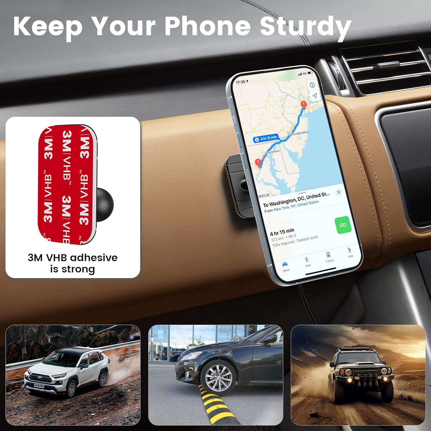 Car Charger iPhone Wireless Car Charger, for iPhone 16 Pro Plus Max 15 14 13 12 Series, 15W Fast Charging, Aluminum Case