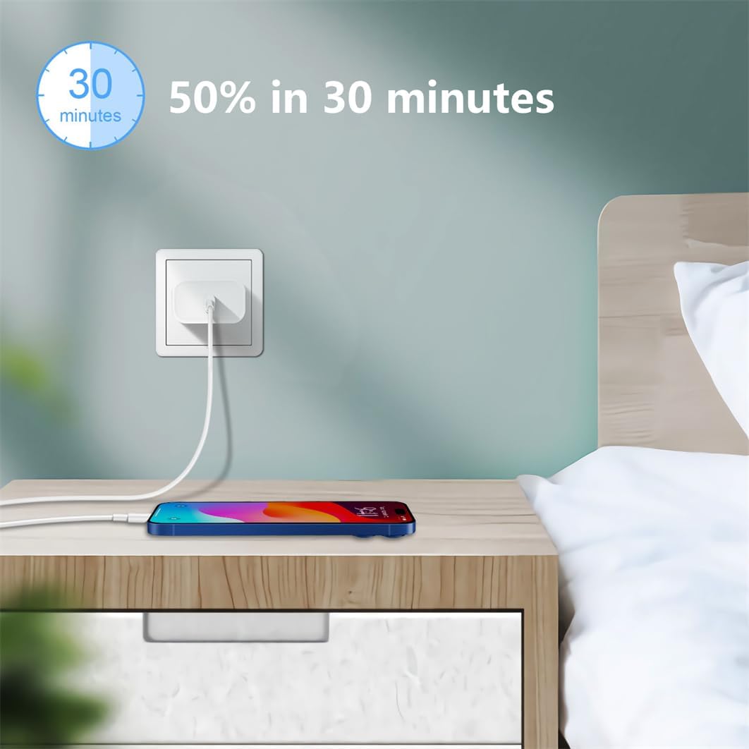 USB-C Charger Block 20w Compatible with Apple Watch Block,iWatch Series Ultra/10/9/8/7/6/SE/SE2/5/4/3,iPhone 16/15,gvmkwejk Type-C PD Fast Charging USBC Power Adapter 1 pc W hite