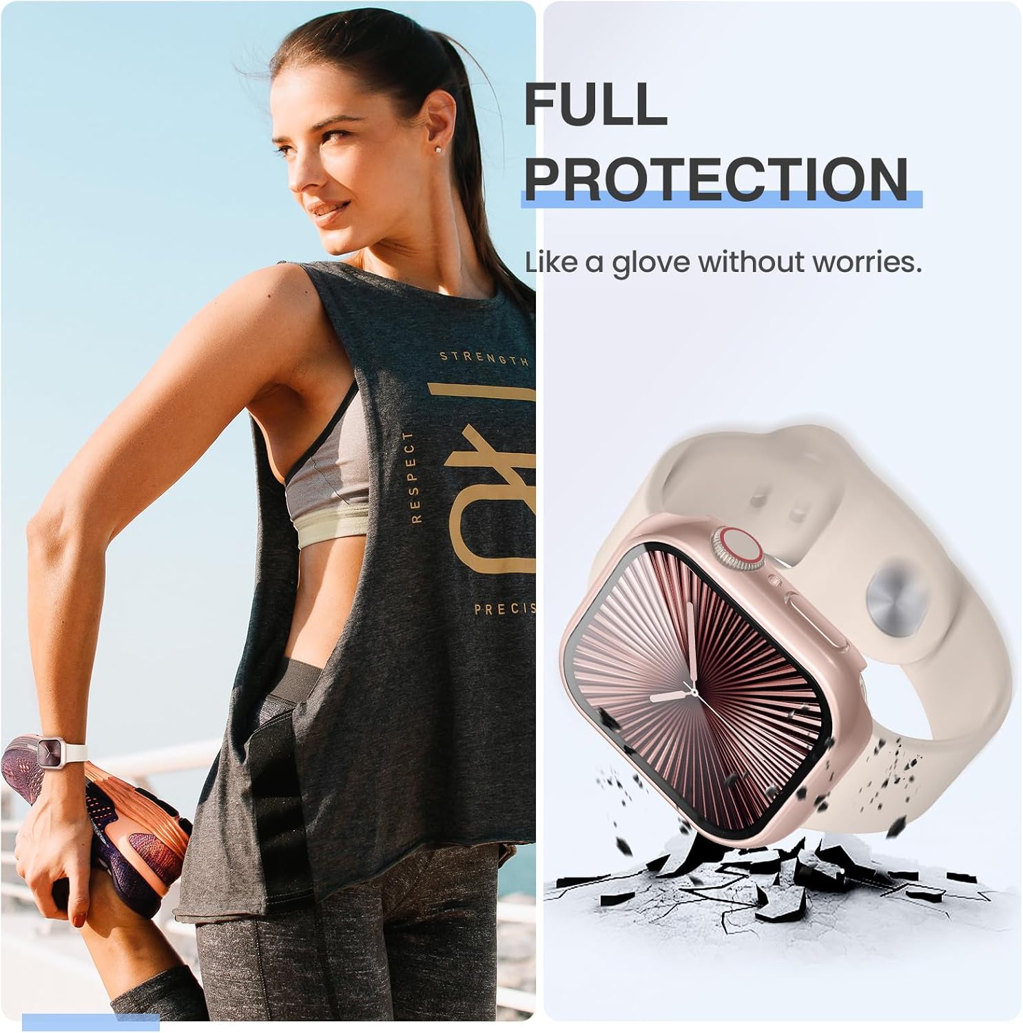 [3 pcs for Apple Watch Screen Protector Series 10 42mm,iWatch Protective Mask,Tempered Glass Film Hard PC Cushion,For Women Men,Ultra-thin Protection