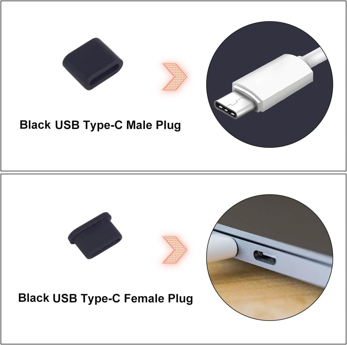 USB Cover Port Plug Cover - 30PCS 6 Type Silicone Dust Cover USB Port Protector Plug for USB Type-C, Micro USB, USB A Female and Male Ports with Cleaning Brush Kit