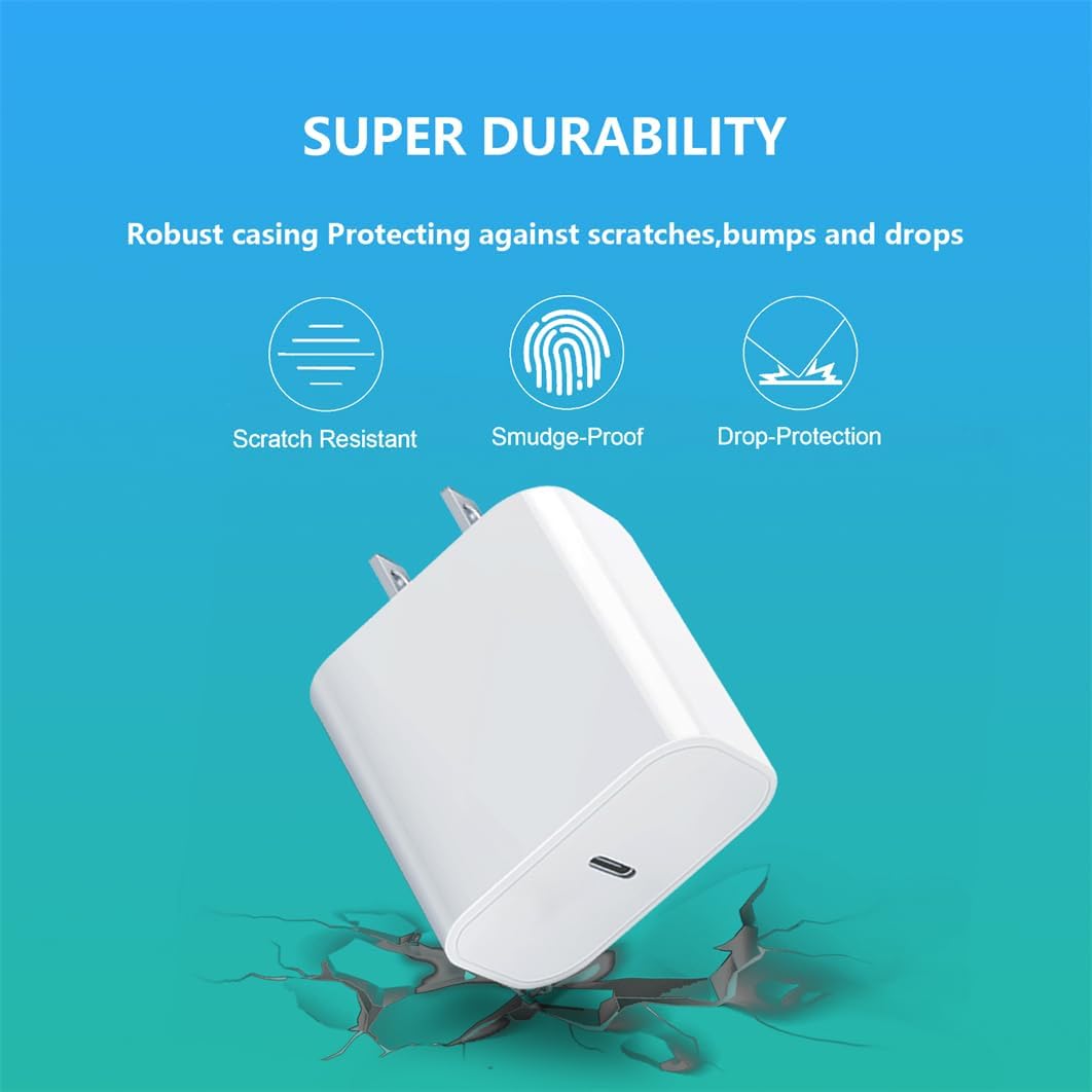 USB-C Charger Block 20w Compatible with Apple Watch Block,iWatch Series Ultra/10/9/8/7/6/SE/SE2/5/4/3,iPhone 16/15,gvmkwejk Type-C PD Fast Charging USBC Power Adapter 1 pc W hite