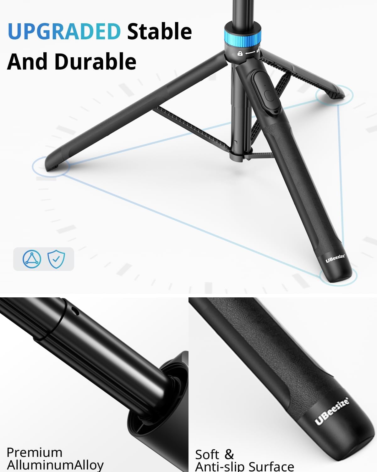 72 Inch Cell Phone Tripod - Tripod for iPhone and Selfie Stick with Cell Phone Holder and Remote Control - Upgradable, Stabilizing and Portable Holder for iPhone 16/15/14, Android, Camera and Action Camera