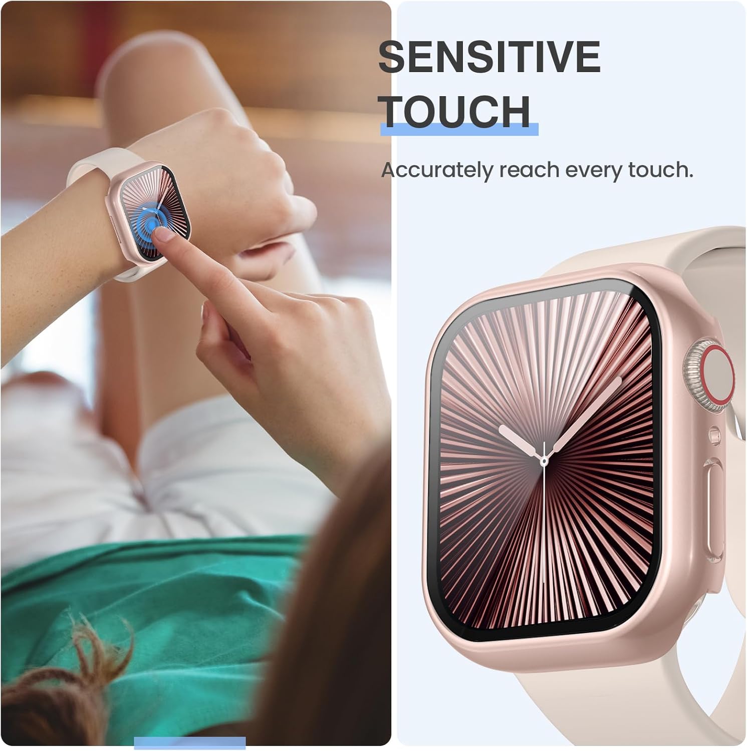 [3 pcs for Apple Watch Screen Protector Series 10 42mm,iWatch Protective Mask,Tempered Glass Film Hard PC Cushion,For Women Men,Ultra-thin Protection