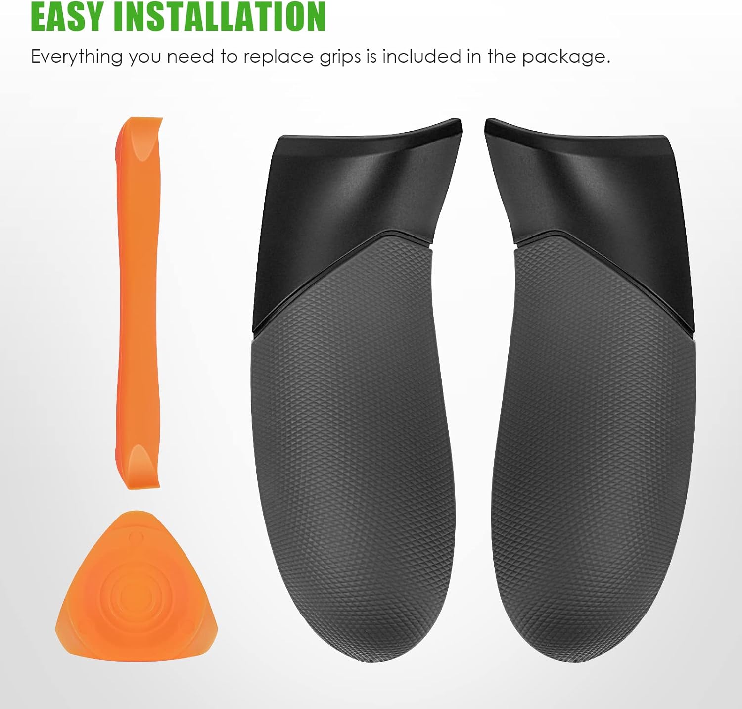Rubberized Grips for Xbox Elite Controller, Replacement Left Right Rubber Back Panels Shell Parts (Black)