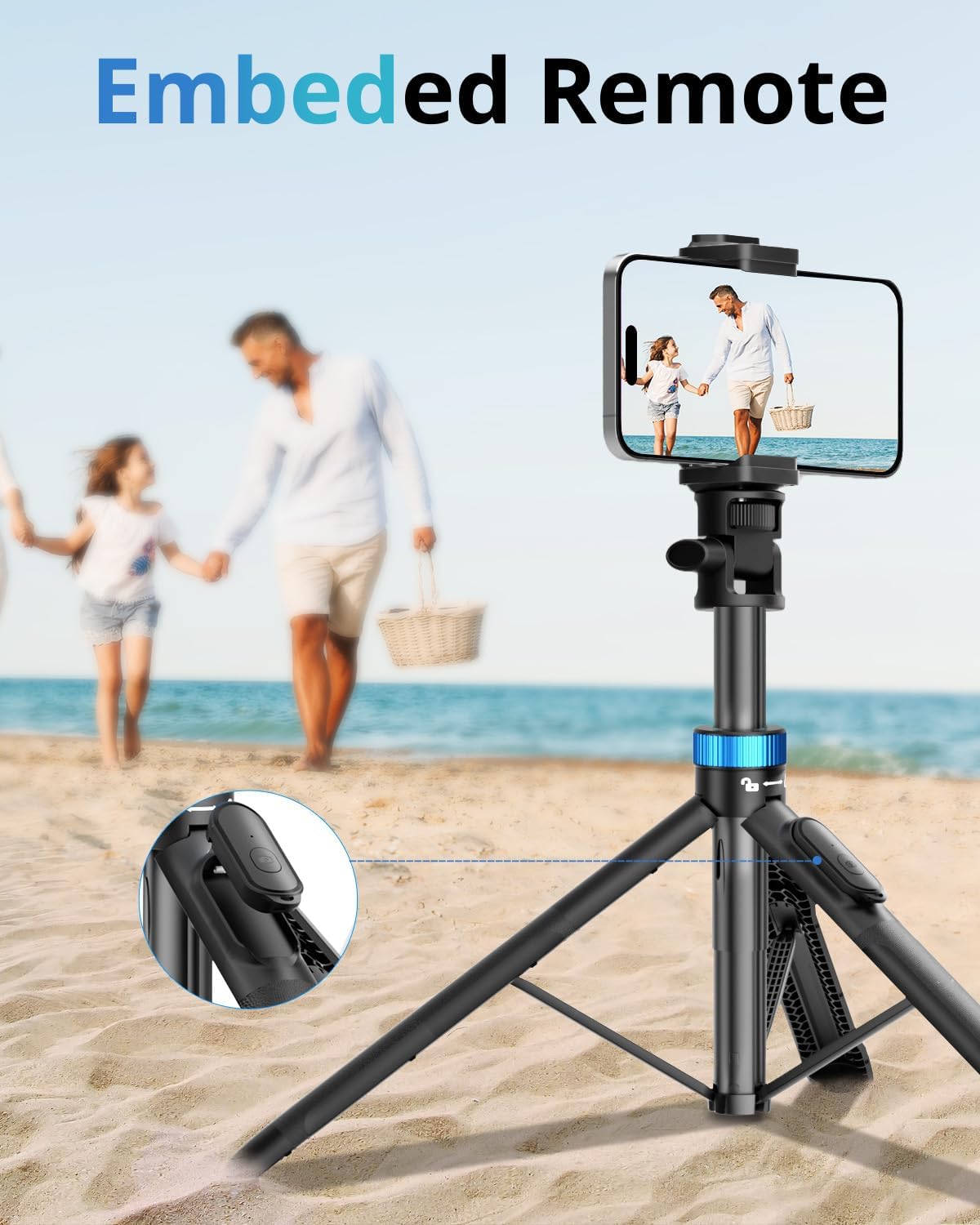 72 Inch Cell Phone Tripod - Tripod for iPhone and Selfie Stick with Cell Phone Holder and Remote Control - Upgradable, Stabilizing and Portable Holder for iPhone 16/15/14, Android, Camera and Action Camera