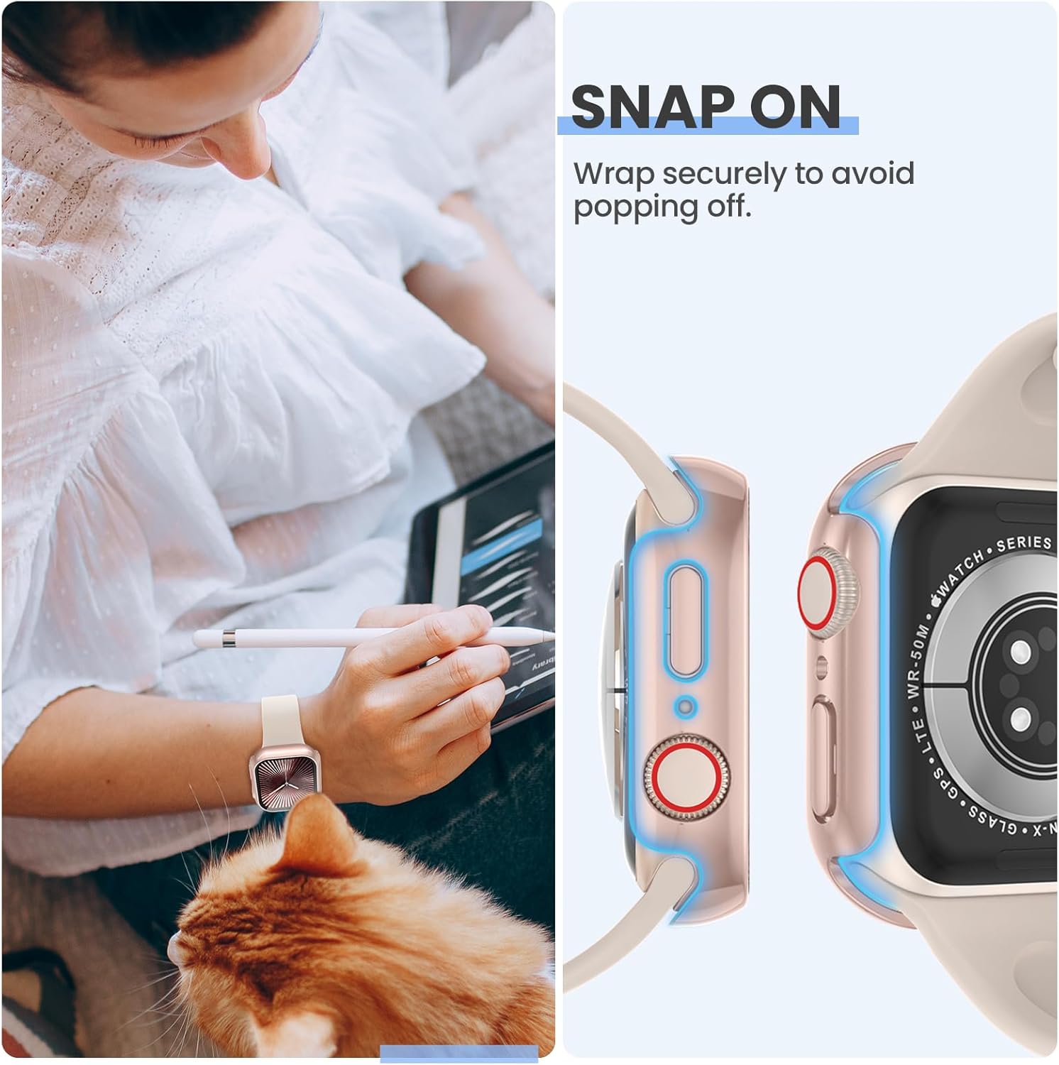[3 pcs for Apple Watch Screen Protector Series 10 42mm,iWatch Protective Mask,Tempered Glass Film Hard PC Cushion,For Women Men,Ultra-thin Protection