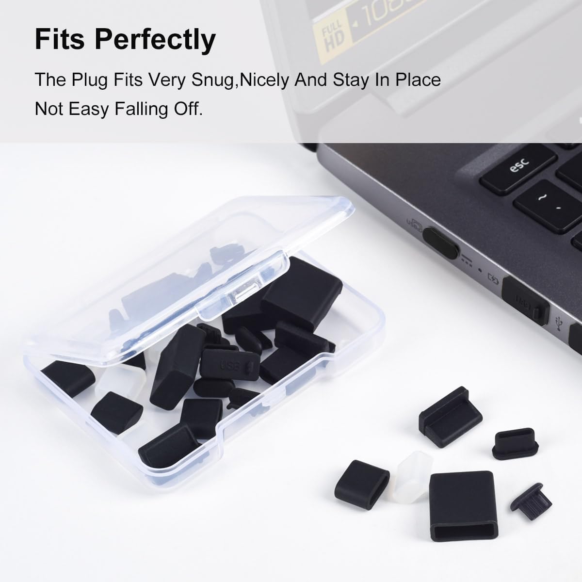 USB Cover Port Plug Cover - 30PCS 6 Type Silicone Dust Cover USB Port Protector Plug for USB Type-C, Micro USB, USB A Female and Male Ports with Cleaning Brush Kit