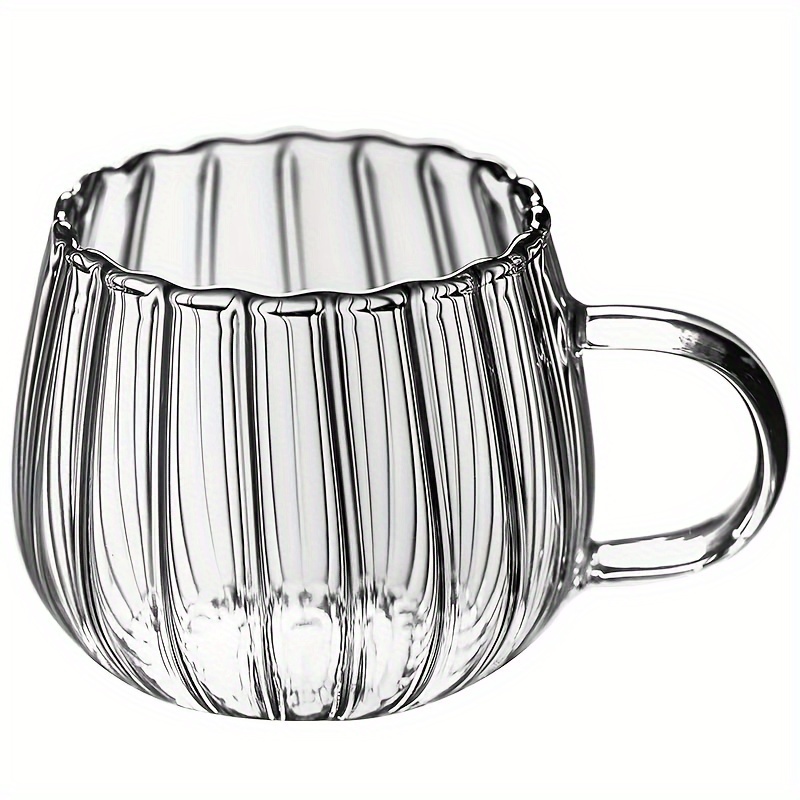 450ml 12oz Ribbed Borosilicate Glass Coffee Mug
