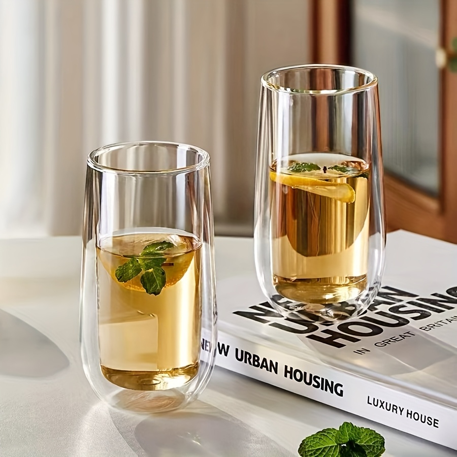 Double-Wall Hand Blown Borosilicate Glass Coffee and Tea Mugs