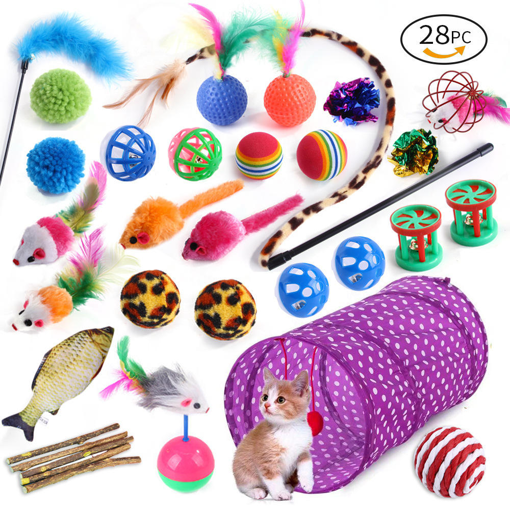 28 Piece Pet Tunnel Cat Toy Set