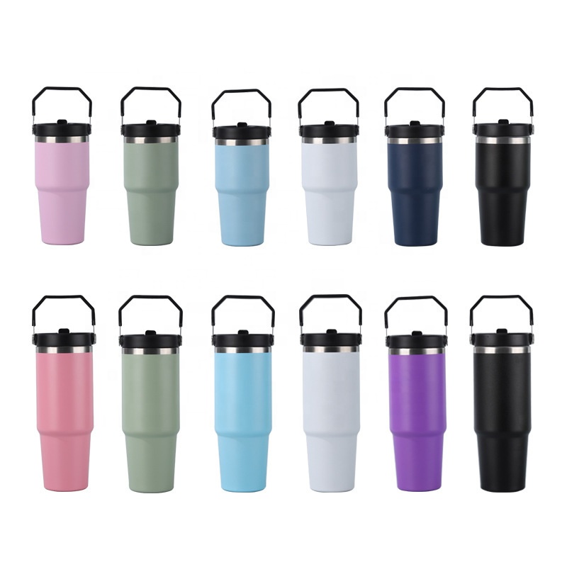 30oz Stainless Steel Tumbler with Straw