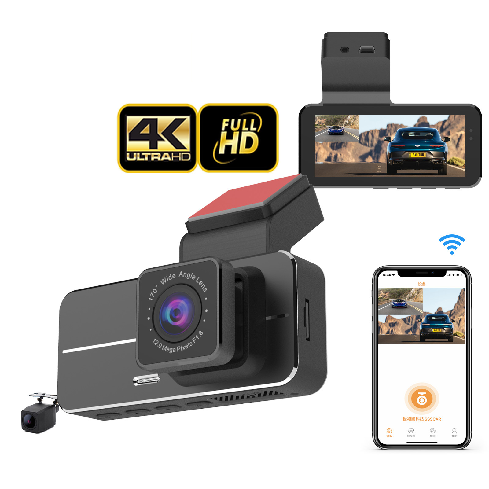 4K WiFi 170 degree Night Parking DVR