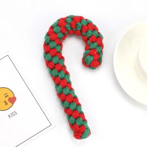 8" Christmas Cane Dog Toy