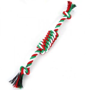 Christmas Candy Knot Dog Toy