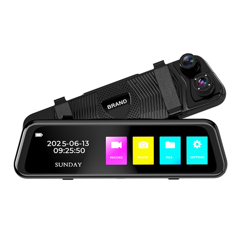 9.66" 3-Lens 1080P WiFi Touch DVR