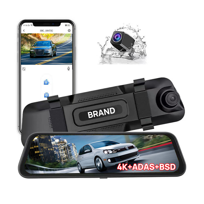 9.66" 4K ADAS BSD WiFi Mirror DVR