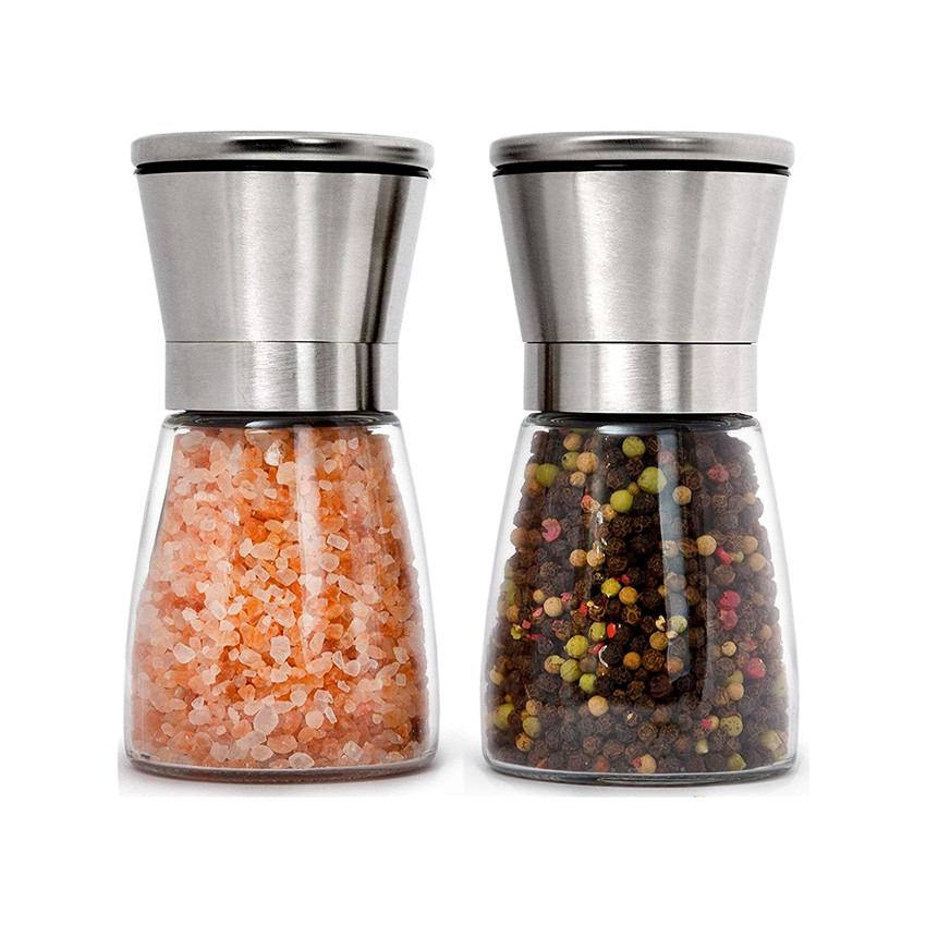 2 Piece Adjustable Coarseness Salt Pepper Grinder