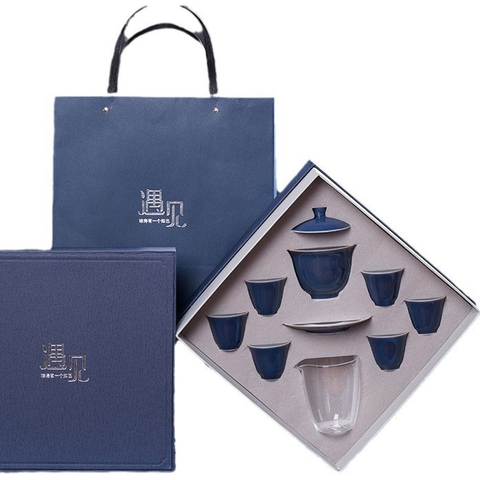 Pink Dehua Porcelain Tea Set