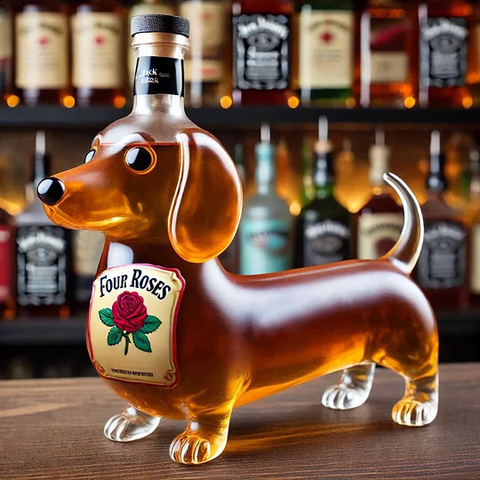 Dog Shape Whiskey Bottle