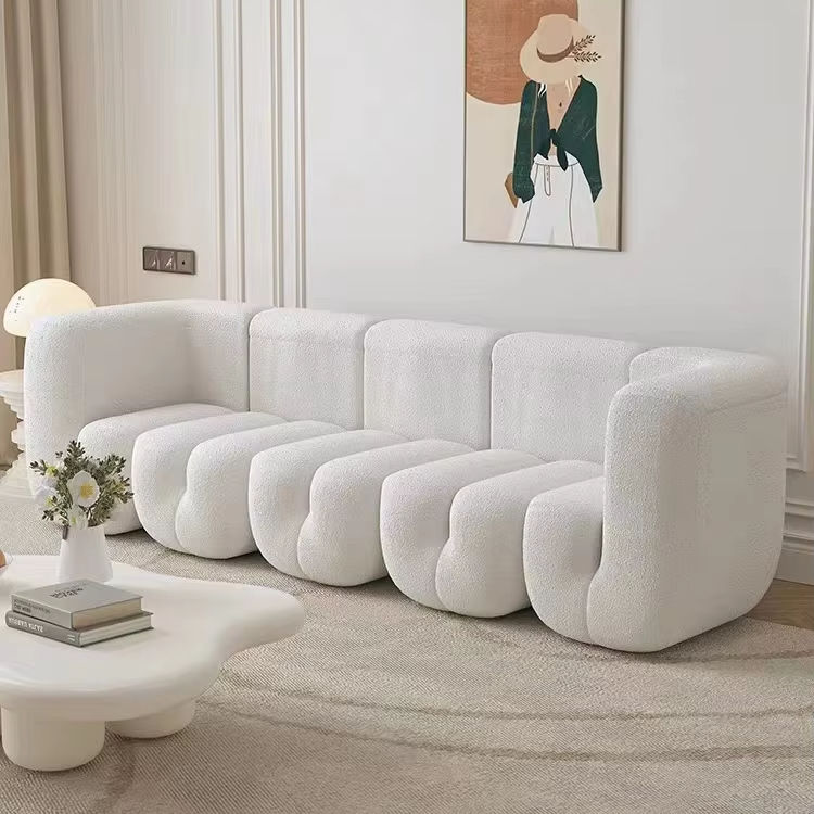 Cream Curved Small Sofa