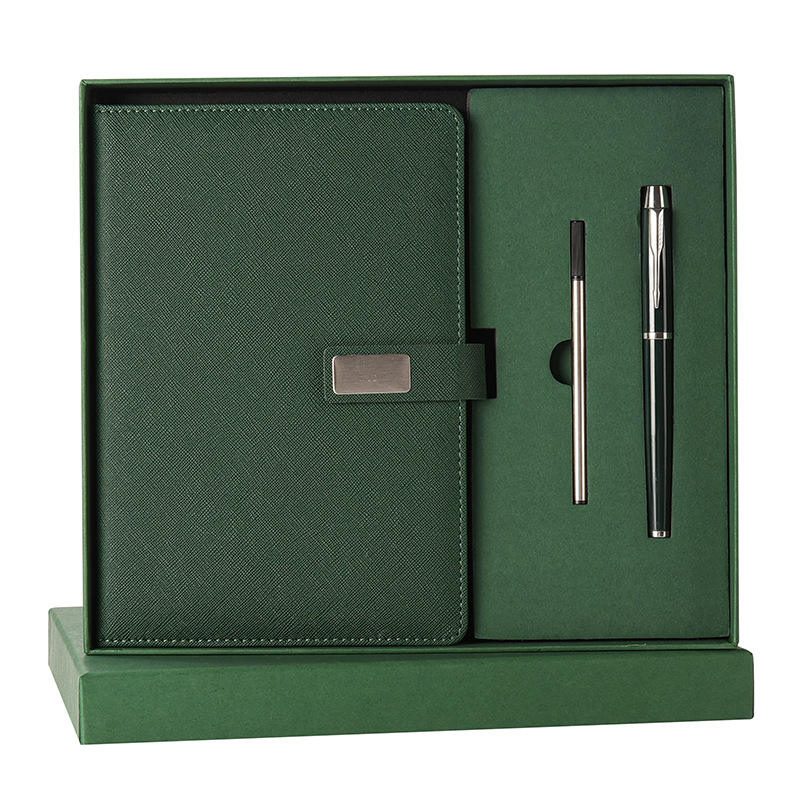 A5 Leather Notebook Pen Set