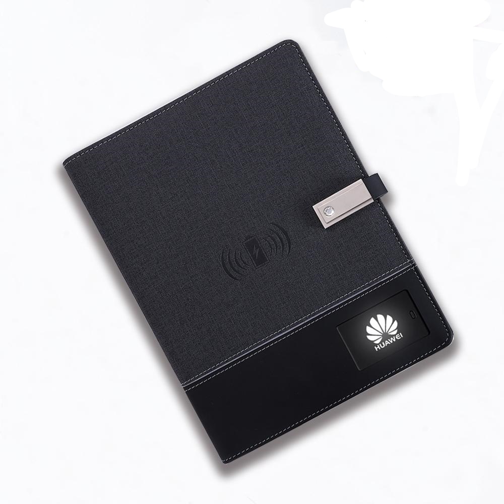 8000mAh Wireless Charging A5 Binder Notebook Business Gift Set
