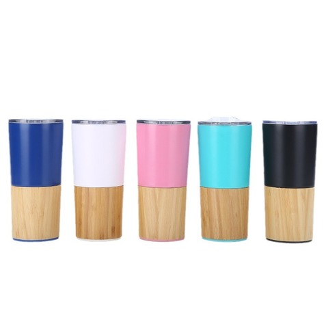 20oz Stainless Steel Bamboo Vacuum Tumbler