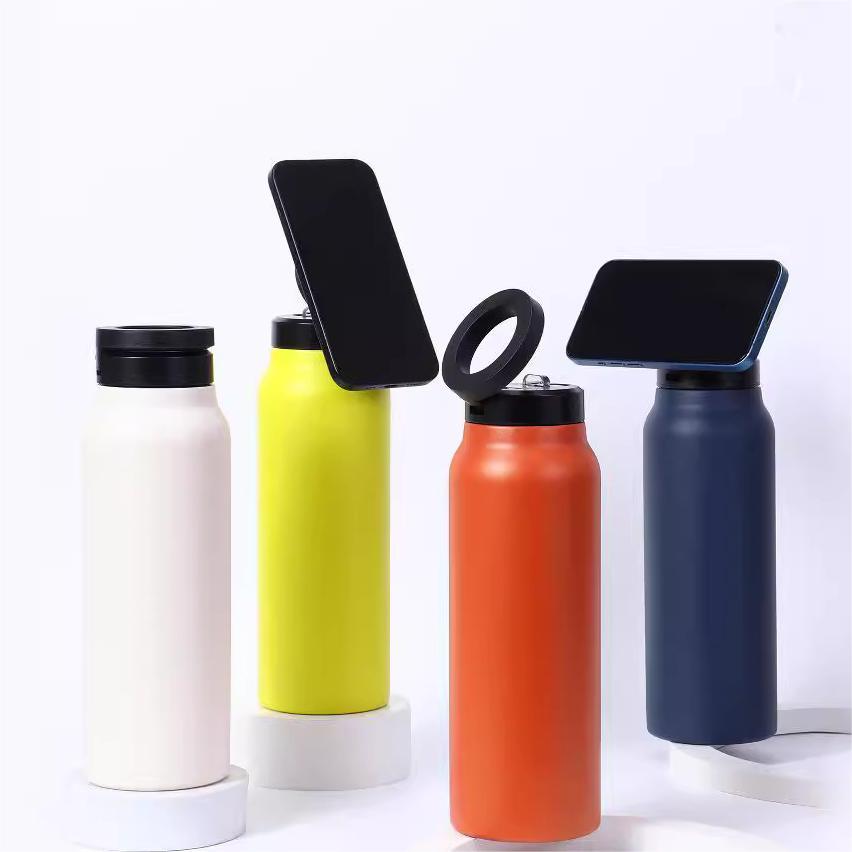 24oz Magnetic Phone Holder Vacuum Flask