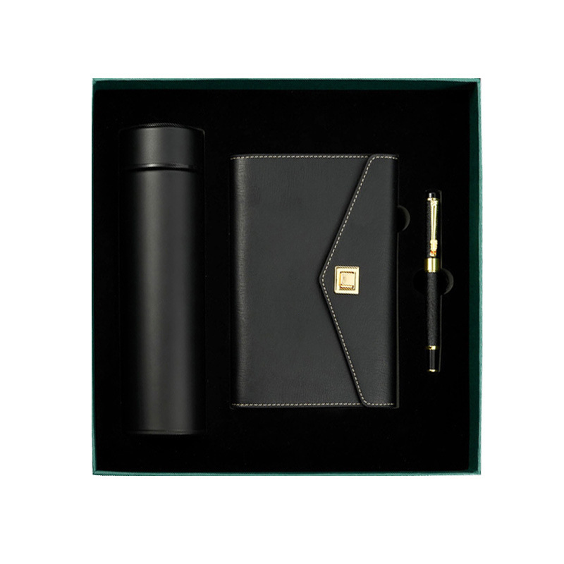Business Set-Notebook Pen Steel Water Bottle
