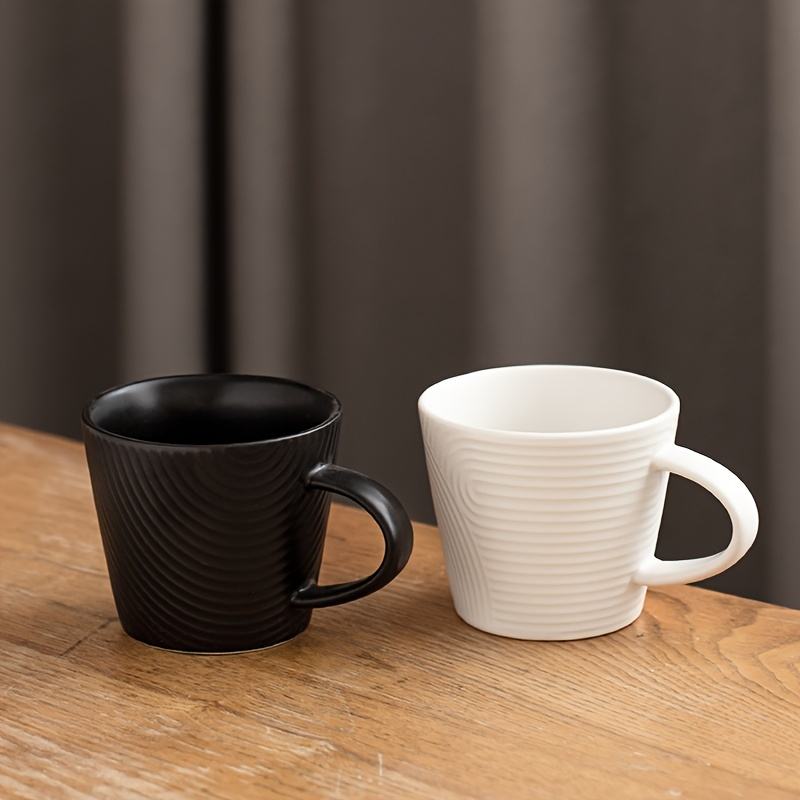 Retro Matte Embossed Ceramic Mocha Cup